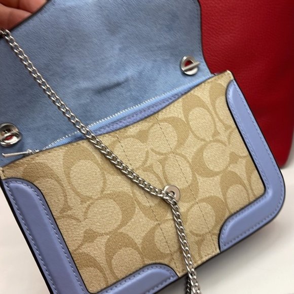 Coach Georgie Crossbody In Signature Canvas Light Khaki / Marble Blue - Picture 10 of 16
